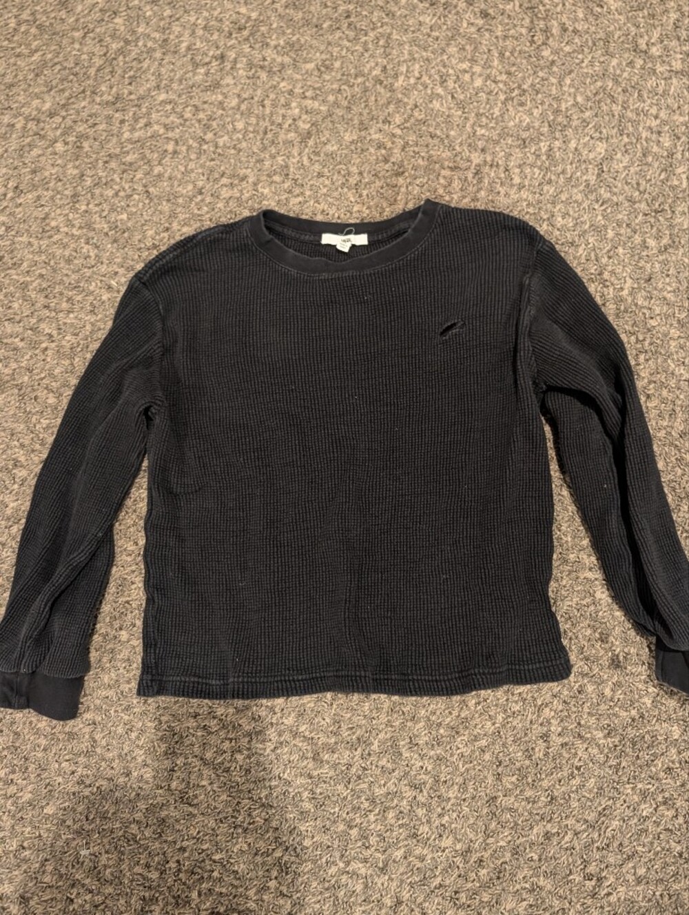 Vans Black Waffle-Knit Crewneck Sweater